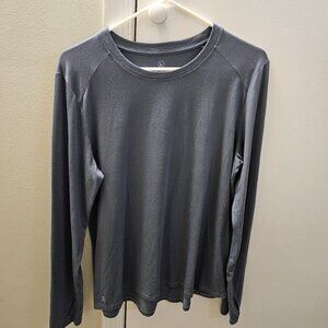 Free Fly Men's Bamboo Lightweight Long Sleeve Shirt Large L Gray Blue Workout